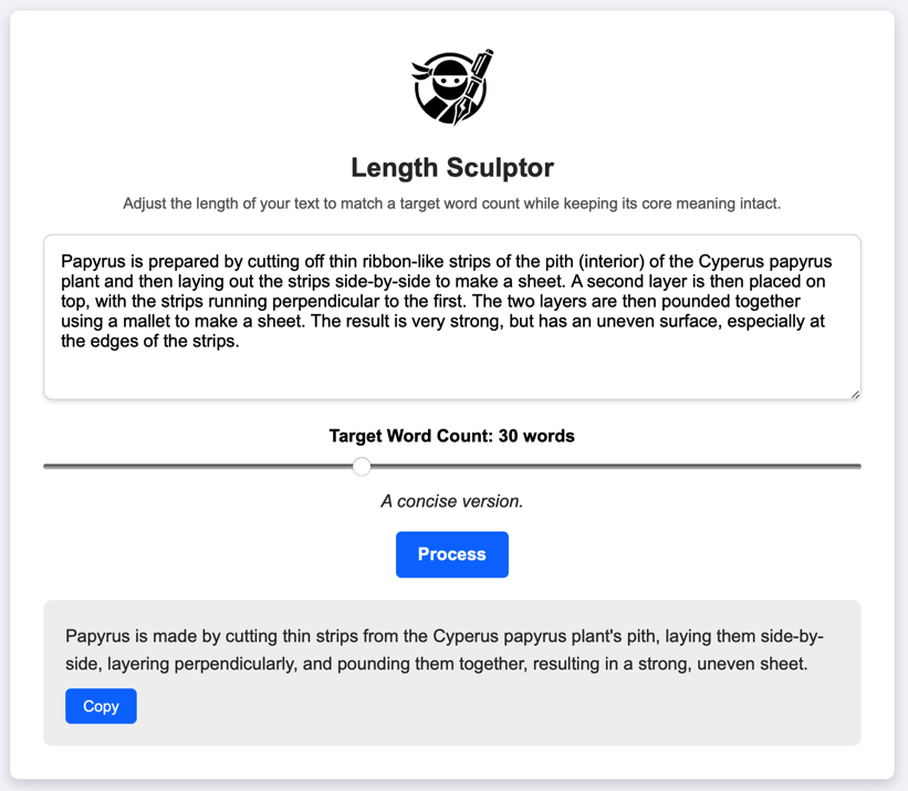 Paraphrase Screenshot